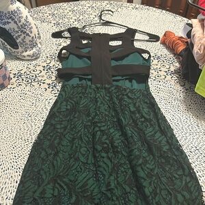 Size one mini dress backless green